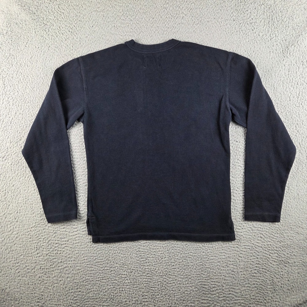 Buck Mason Field-Spec Rugby Crew Mens XS Navy Blue Long Sleeve Cotton T-Shirt - Picture 5 of 5